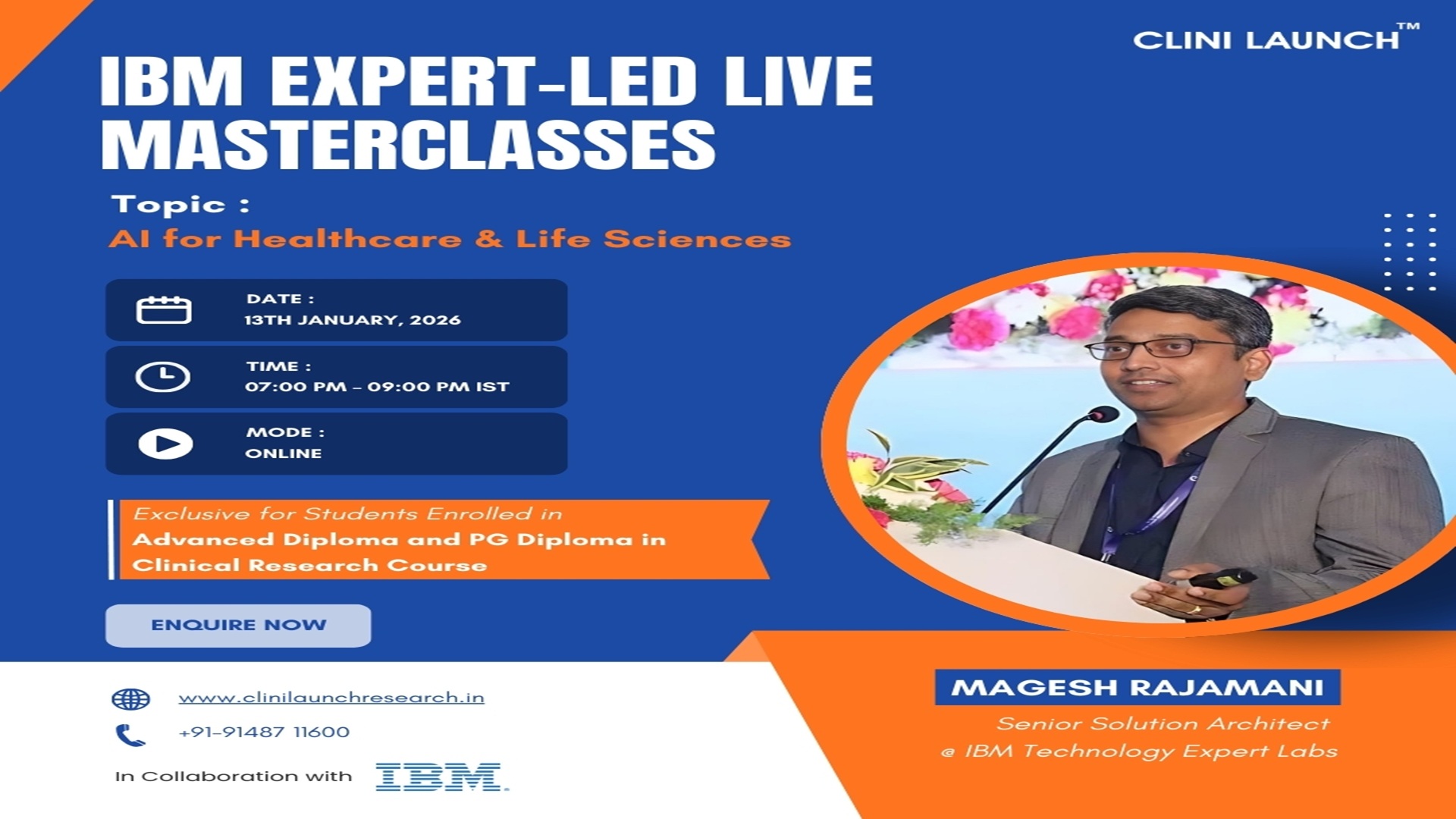 IBM Expert Led Live Masterclass - on 13th Jan 2026 at 7PM(Mandatory)
